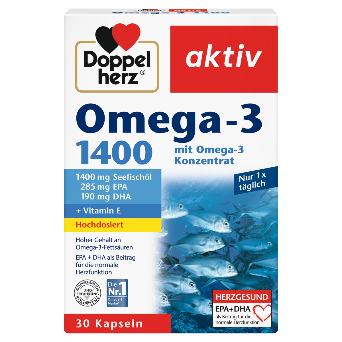 DOPPELHERZ AKTIV OMEGA-3 1400MG N30 MEREKALAÕLI KAPSLID - Product Image