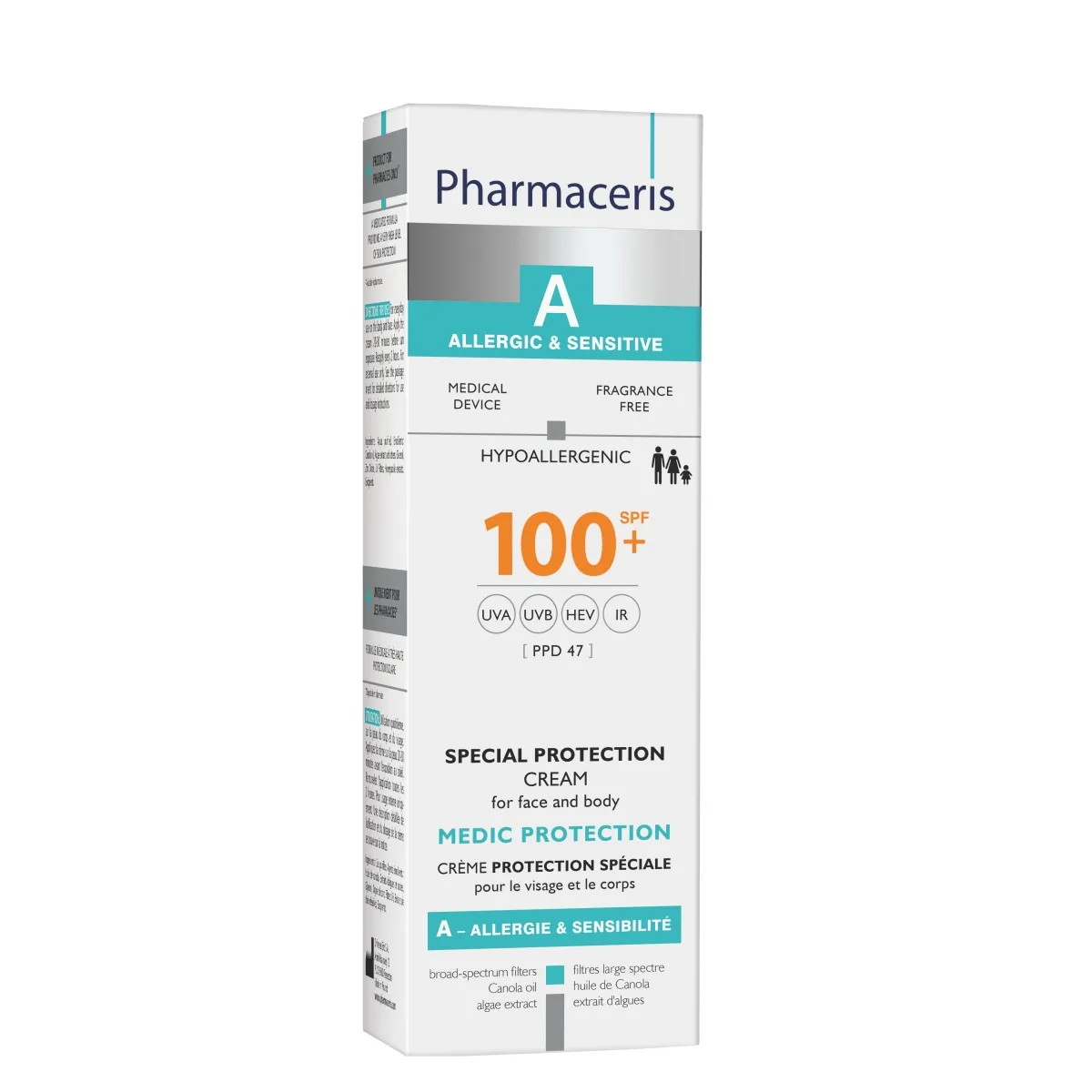 PHARMACERIS A MEDIC PROTECTION KREEM NÄOLE JA KEHALE SPF100+ 75ML