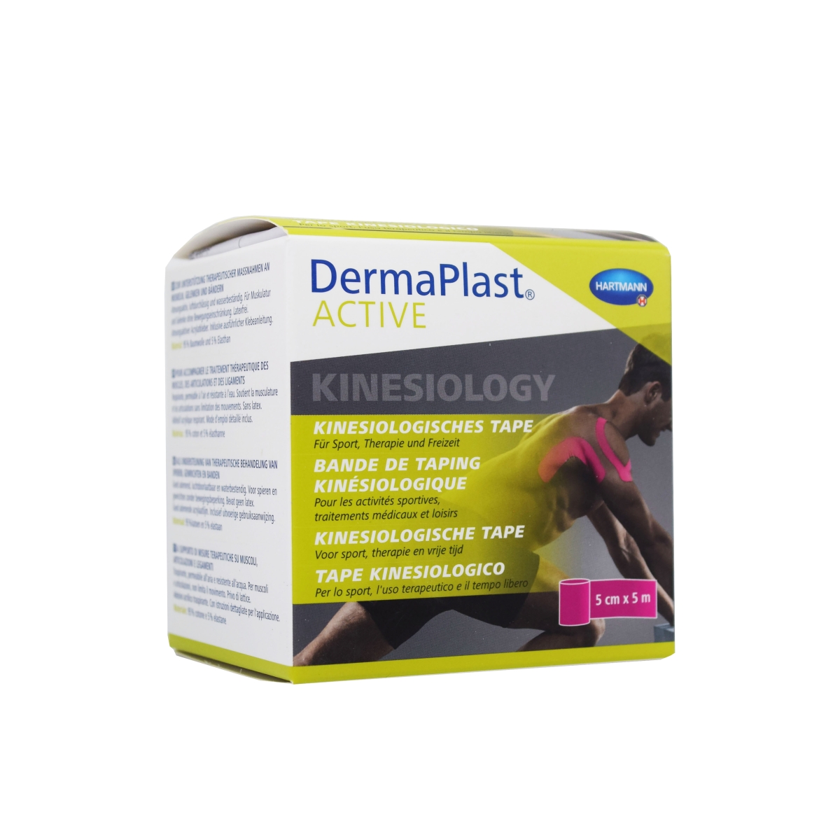 DERMAPLAST ACTIVE KINESIOTEIP 5CMX5M ROOSA/522441/ - Product Image