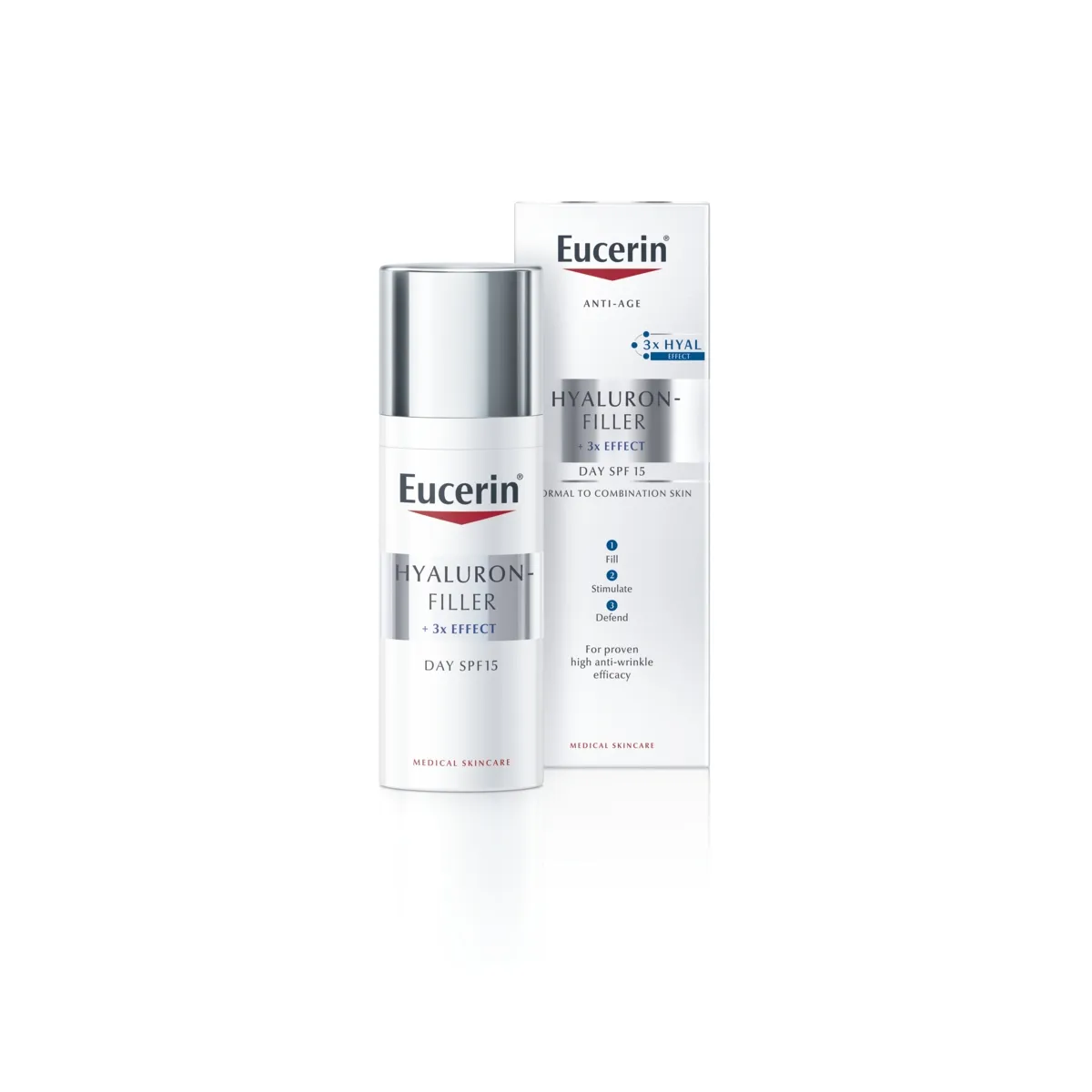 EUCERIN HYALURON-FILLER PÄEVAKREEM NORM. JA KOMB.NAHALE 50ML - Изображение товара