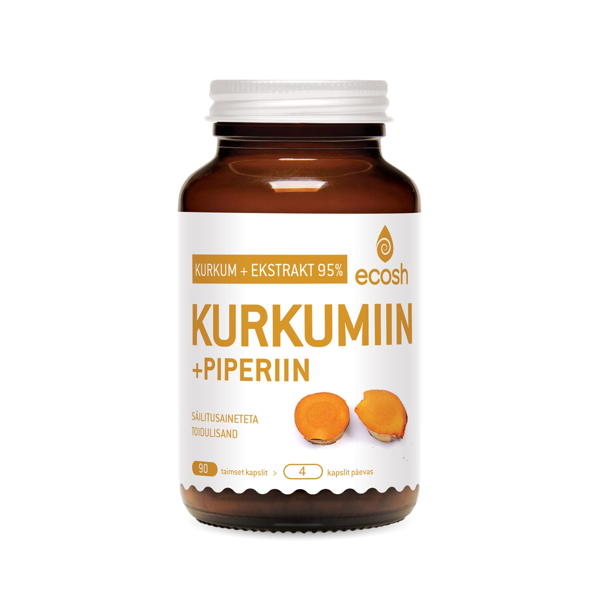 ECOSH KURKUM KURKUMIIN JA PIPERIIN KAPSLID N90 - Product Image