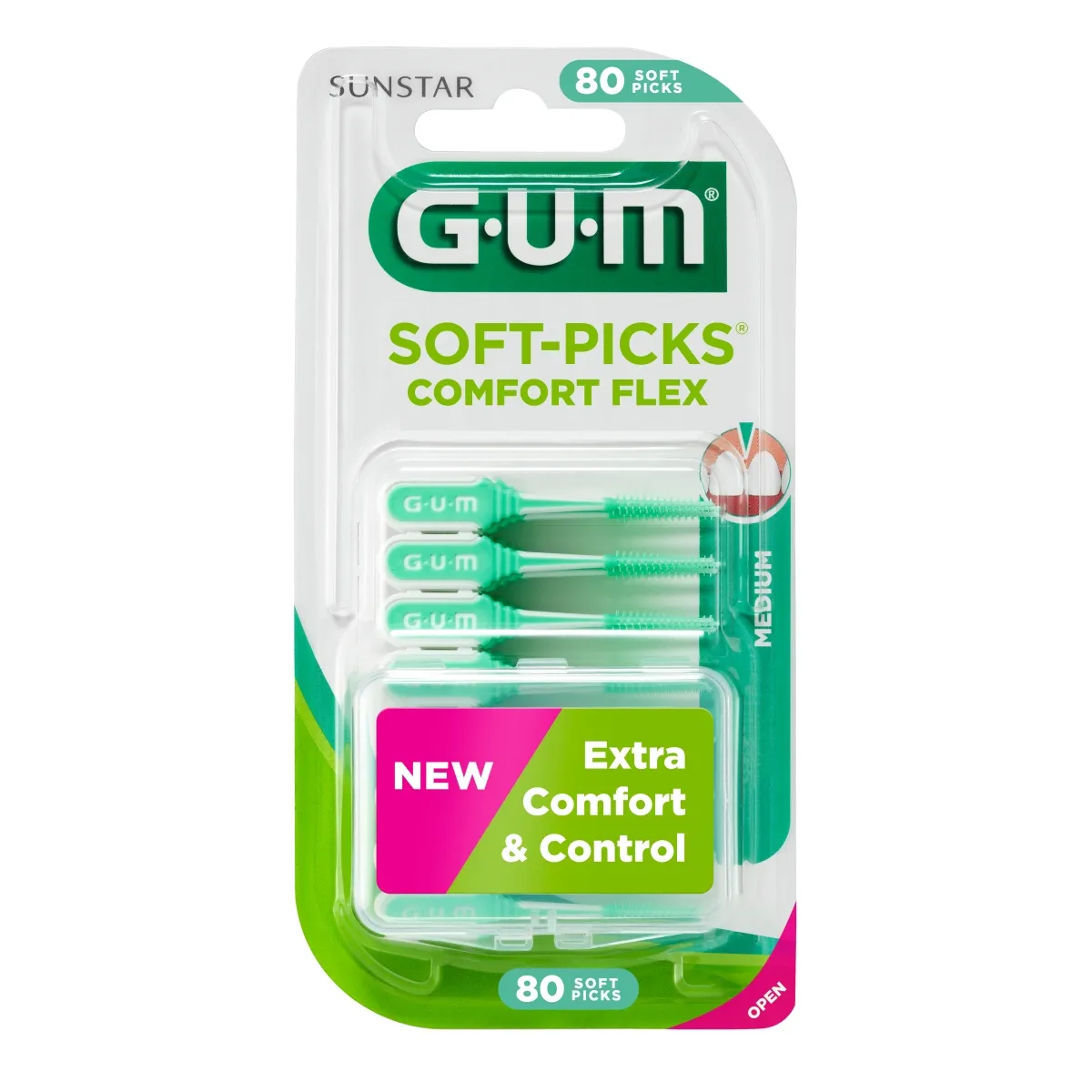 GUM HAMBAVAHEHARI SOFT-PICKS COMFORT FLEX REGULAR N80 - Изображение товара