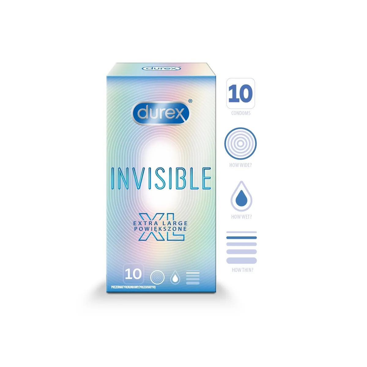 DUREX KONDOOMID INVISIBLE XL N10 - Изображение товара