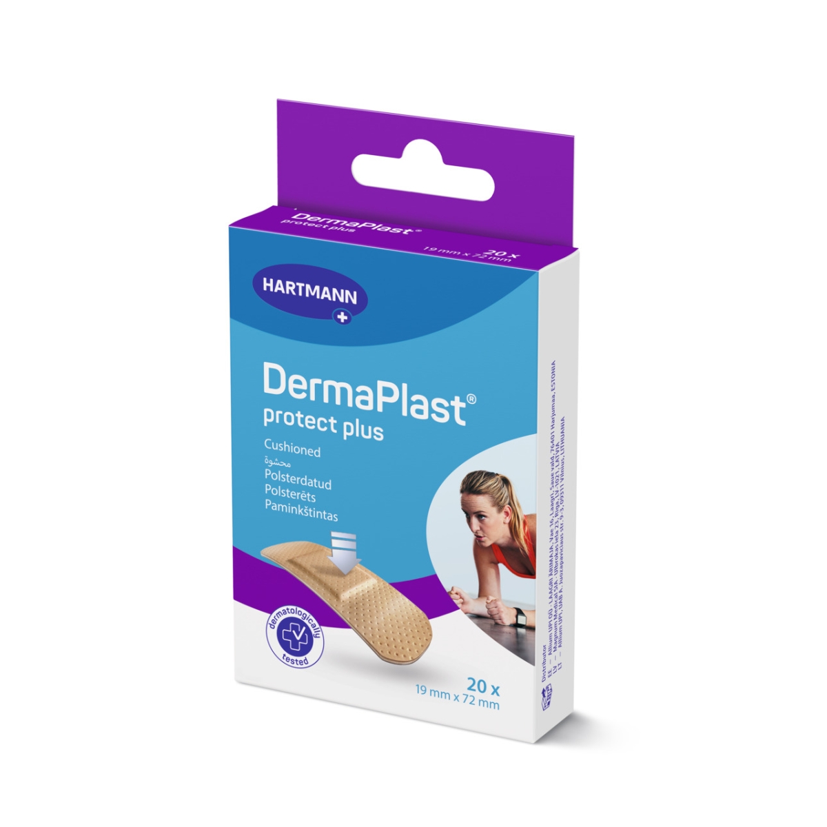 DERMAPLAST PLAASTRID PROTECT PLUS 19X72MM N20/535420/ - Product Image