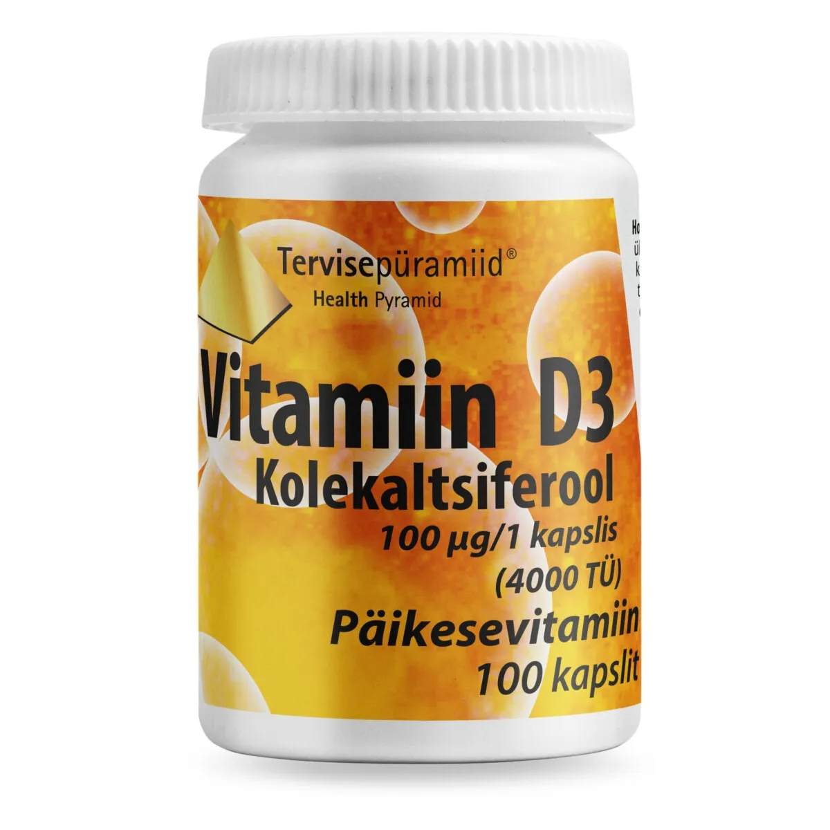 TERVISEPÜRAMIID VITAMIIN D3 KAPSLID 100MCG N100