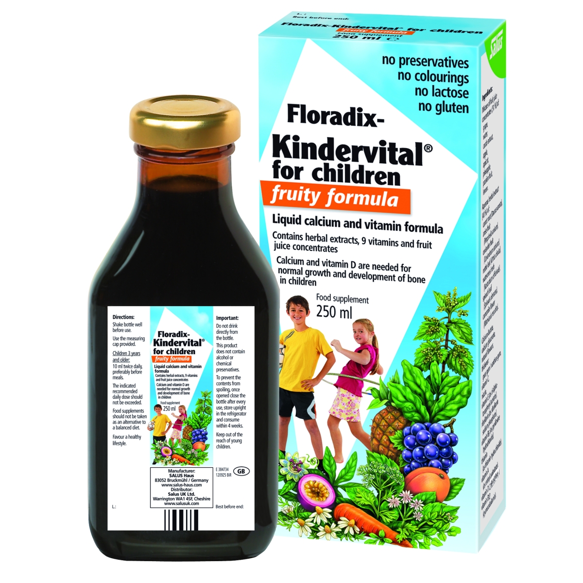 SALUS FLORADIX KINDERVITAL 250ML ÜRDI-MAHLAKONTSENTR LASTELE (UUS) - Product Image