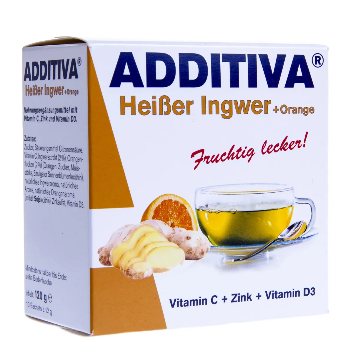 ADDITIVA KUUM INGVERIJOOK ZN+VIT C JA D3 N10 APELSINIGA - Изображение товара