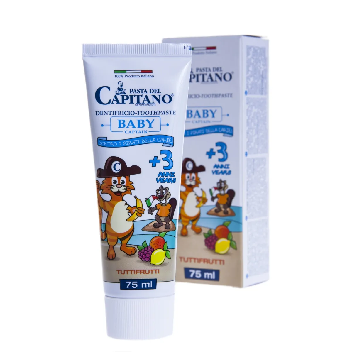 PASTA DEL CAPITANO BABY HAMBAGEEL TUTTI-FRUTTI (3-6A) 75ML - Изображение товара