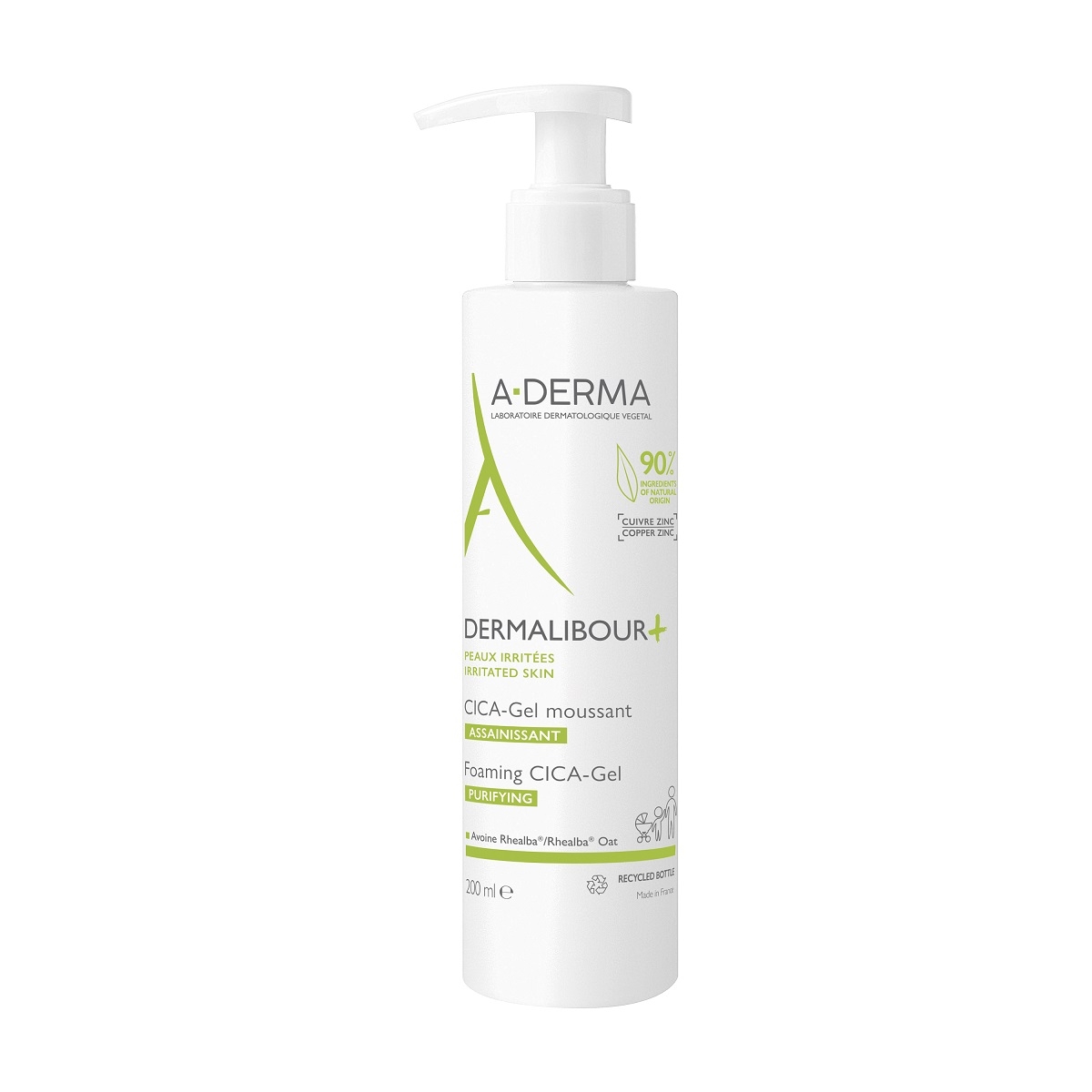 A-DERMA DERMALIBOUR+ CICA-GEEL PUHASTAV JA VAHUTAV 200ML