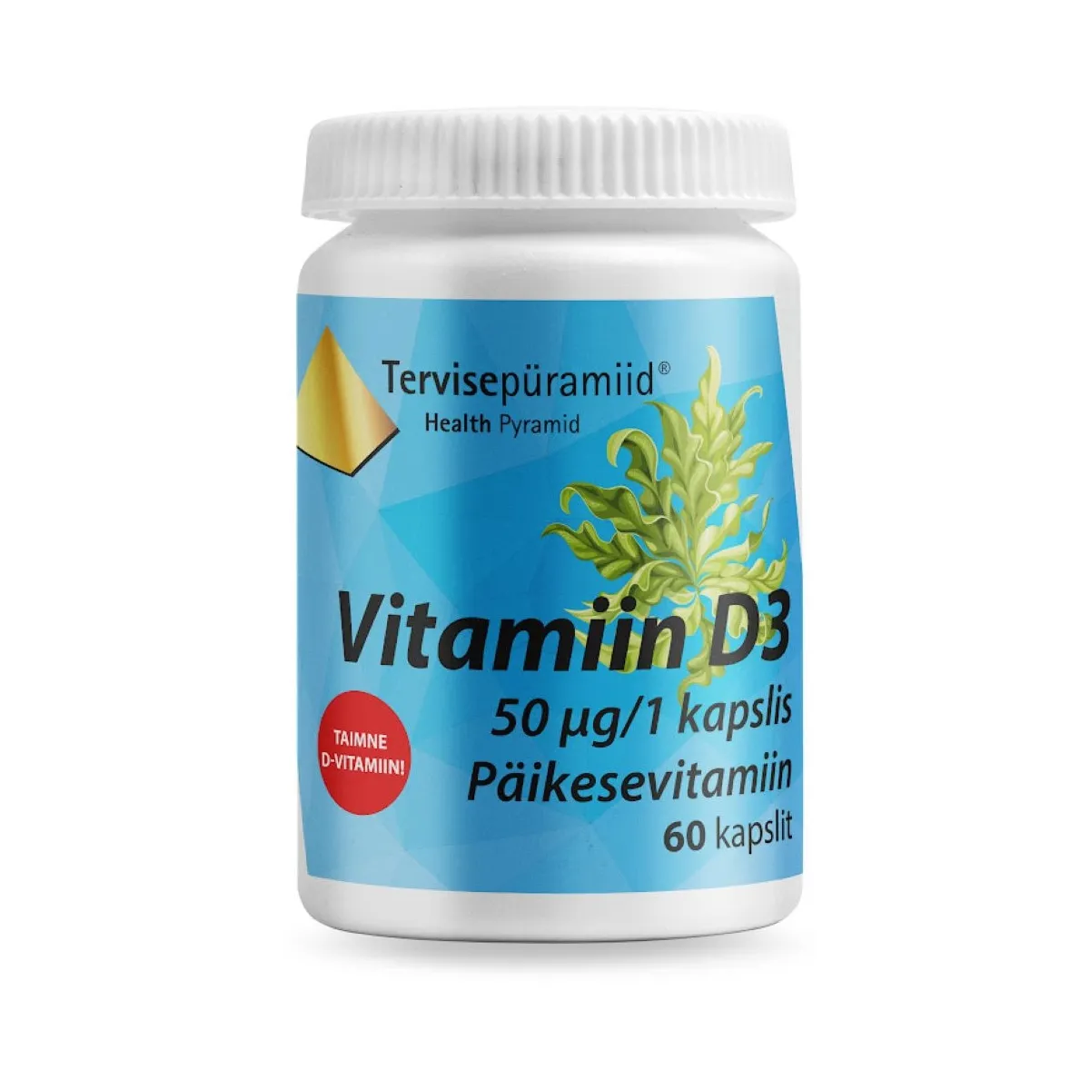 TERVISEPÜRAMIID VIT D3 KAPSLID TAIMNE 50MCG N60 - Изображение товара