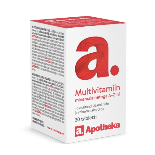 A. MULTIVITAMIIN MINERAALAINETEGA A-Z TBL N30