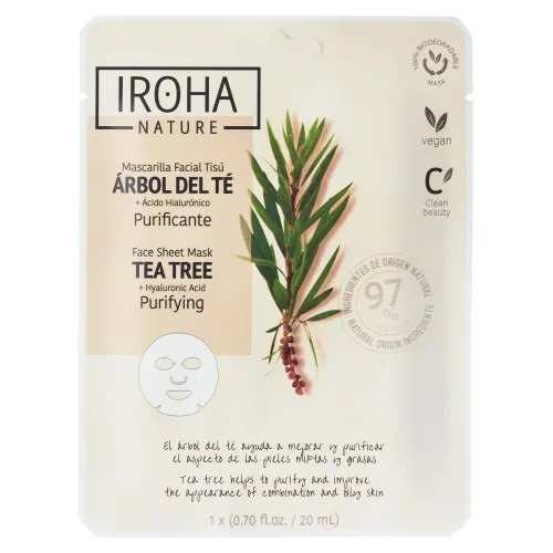 IROHA NATURE KANGASMASK PUHASTAV TEEPUU JA HÜALUROONHAPPEGA N1